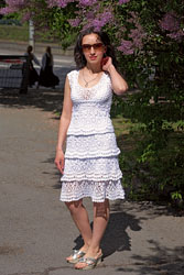 Вязаное платье по мотивам сарафана Анны Костуровой